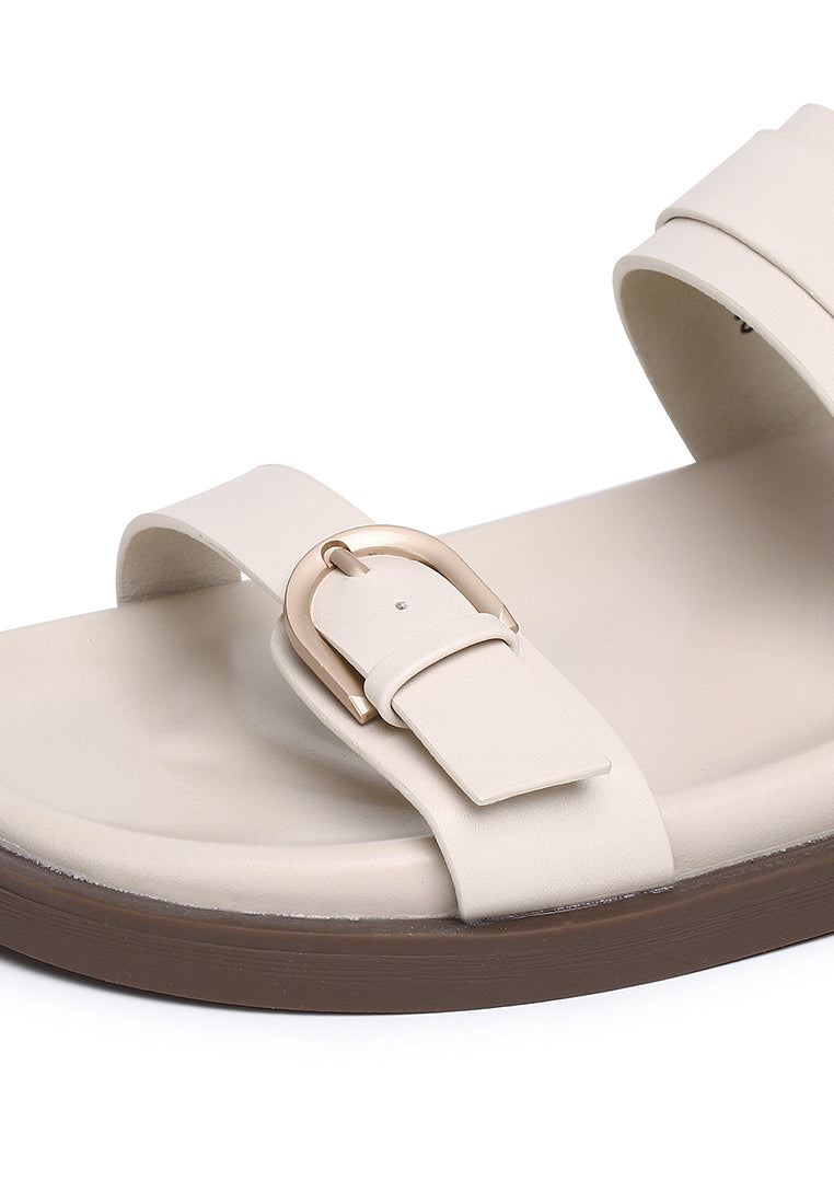 Nova Double Strap Sandals (Beige)