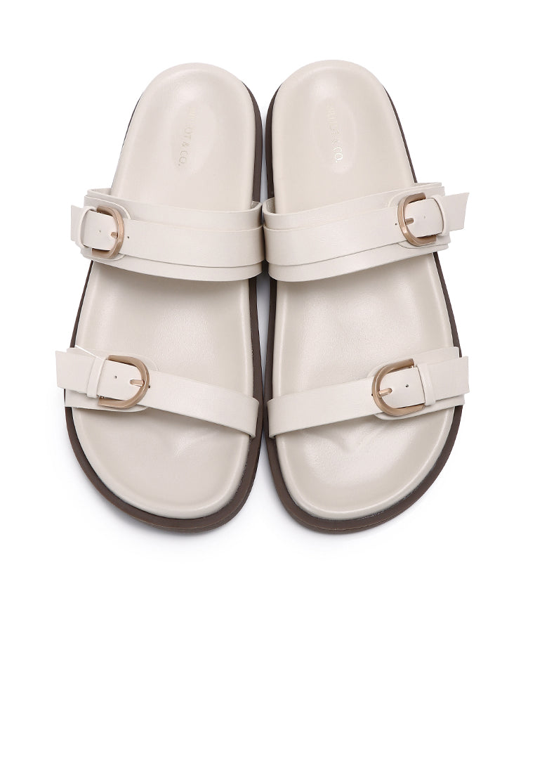 Nova Double Strap Sandals (Beige)