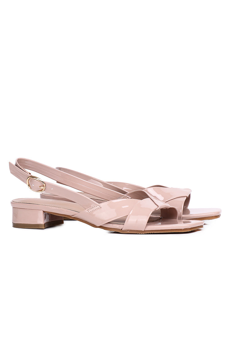 Hailey Patent Slingback Sandals (Pink)