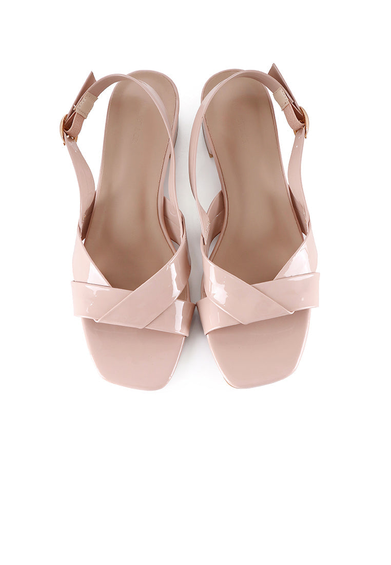 Hailey Patent Slingback Sandals (Pink)