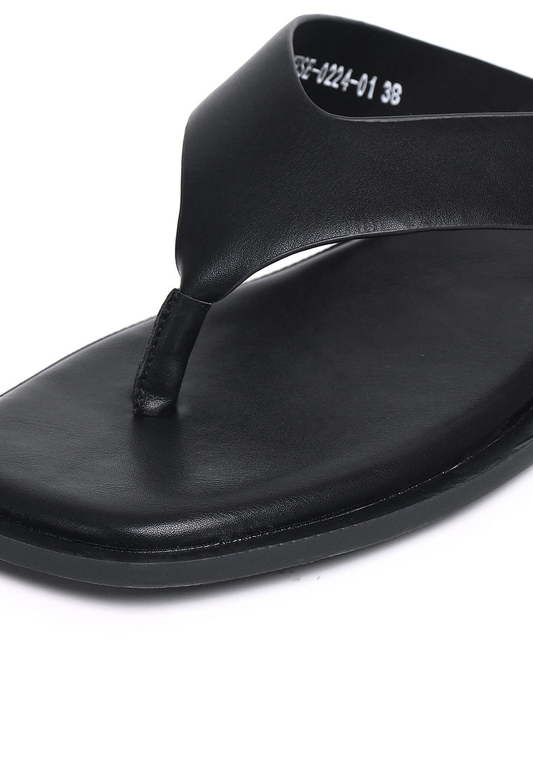 Cora Thong Sandals (Black)