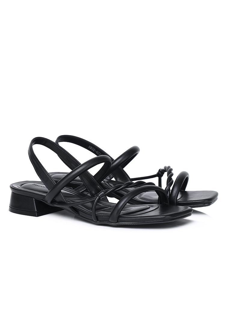 Aamina Strappy Sandals (Black)