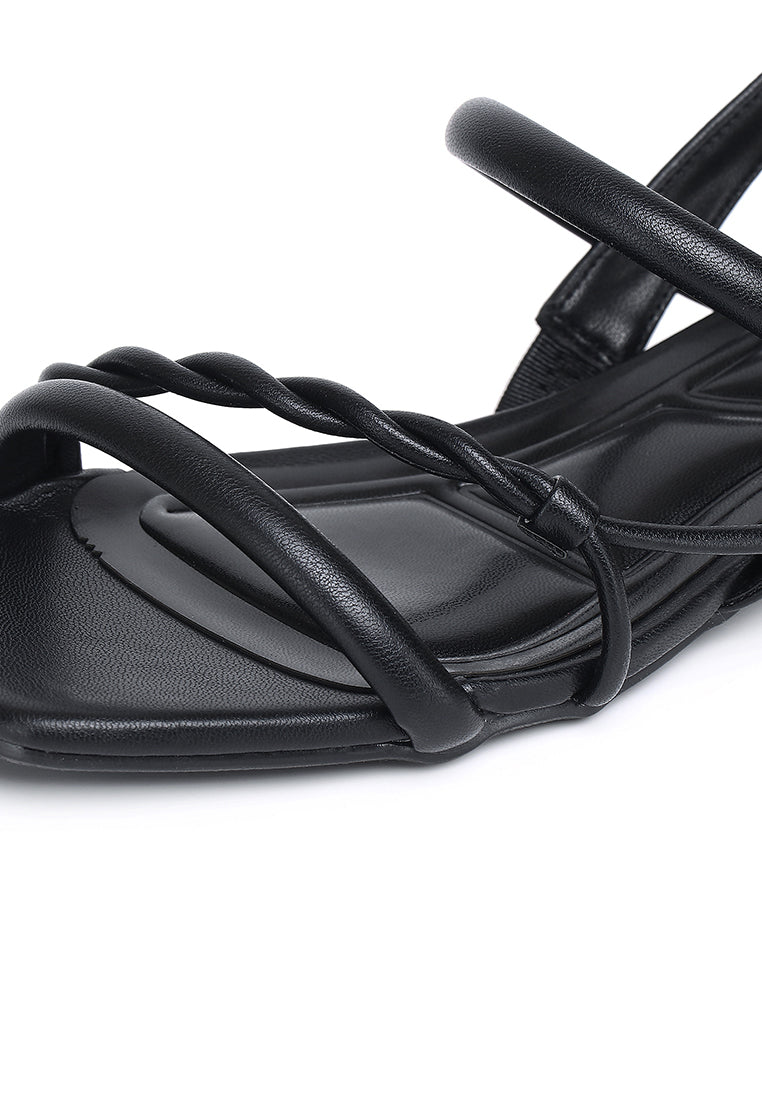 Aamina Strappy Sandals (Black)