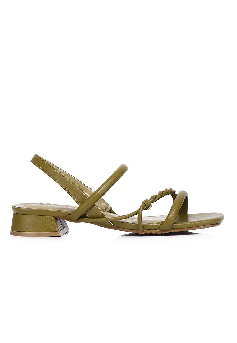 Aamina Strappy Sandals (Dark Olive Green)