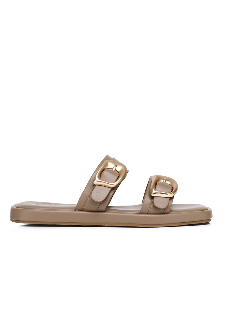 Samyan Buckled Strap Sandals (Brown)