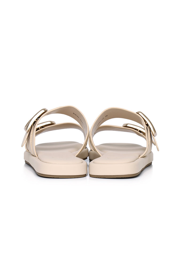 Samyan Buckled Strap Sandals (Beige)