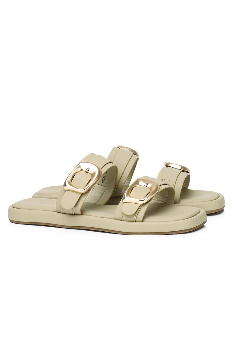 Samyan Buckled Strap Sandals (Olive)