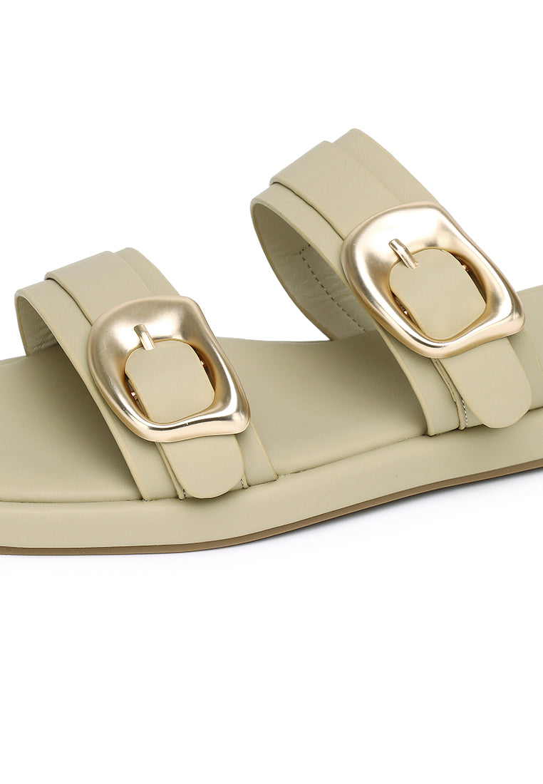 Samyan Buckled Strap Sandals (Olive)