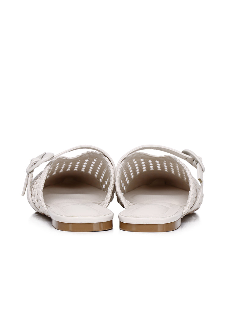 Siti Braided Slip On Sandals (White)