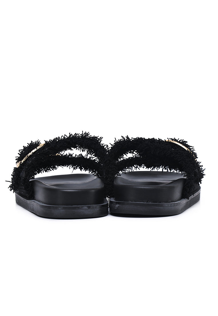 Suleika Buckled Strap Sandals (Black)