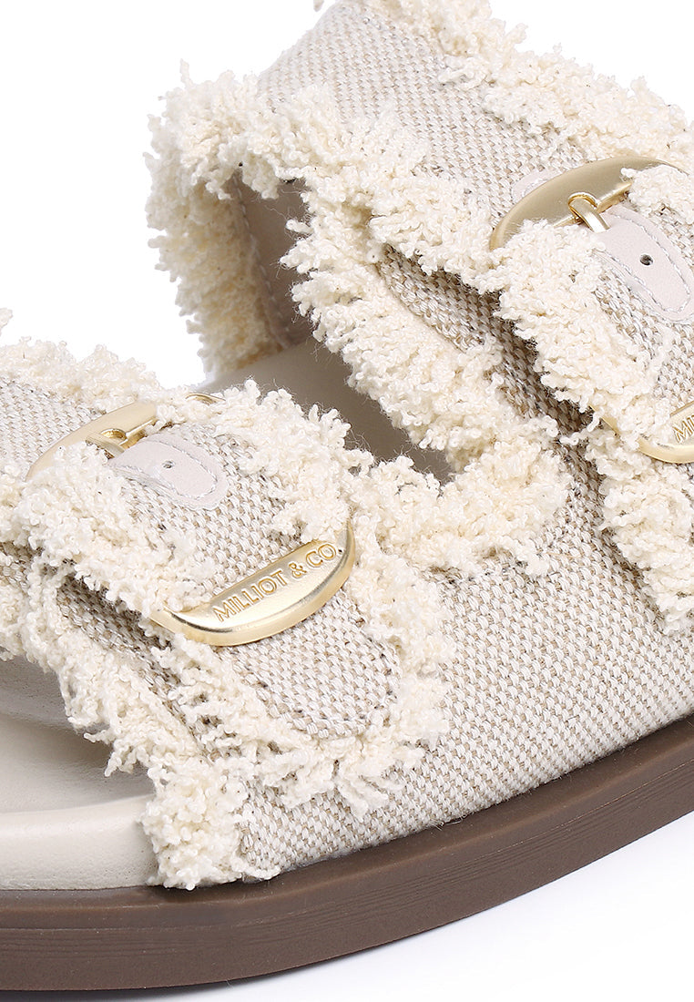 Suleika Buckled Strap Sandals (Beige)