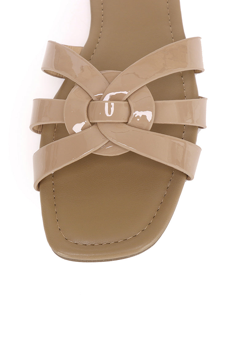 Patent Suvi Open Toe Sandals (Tortilla)