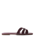 Patent Suvi Open Toe Sandals (Maroon)