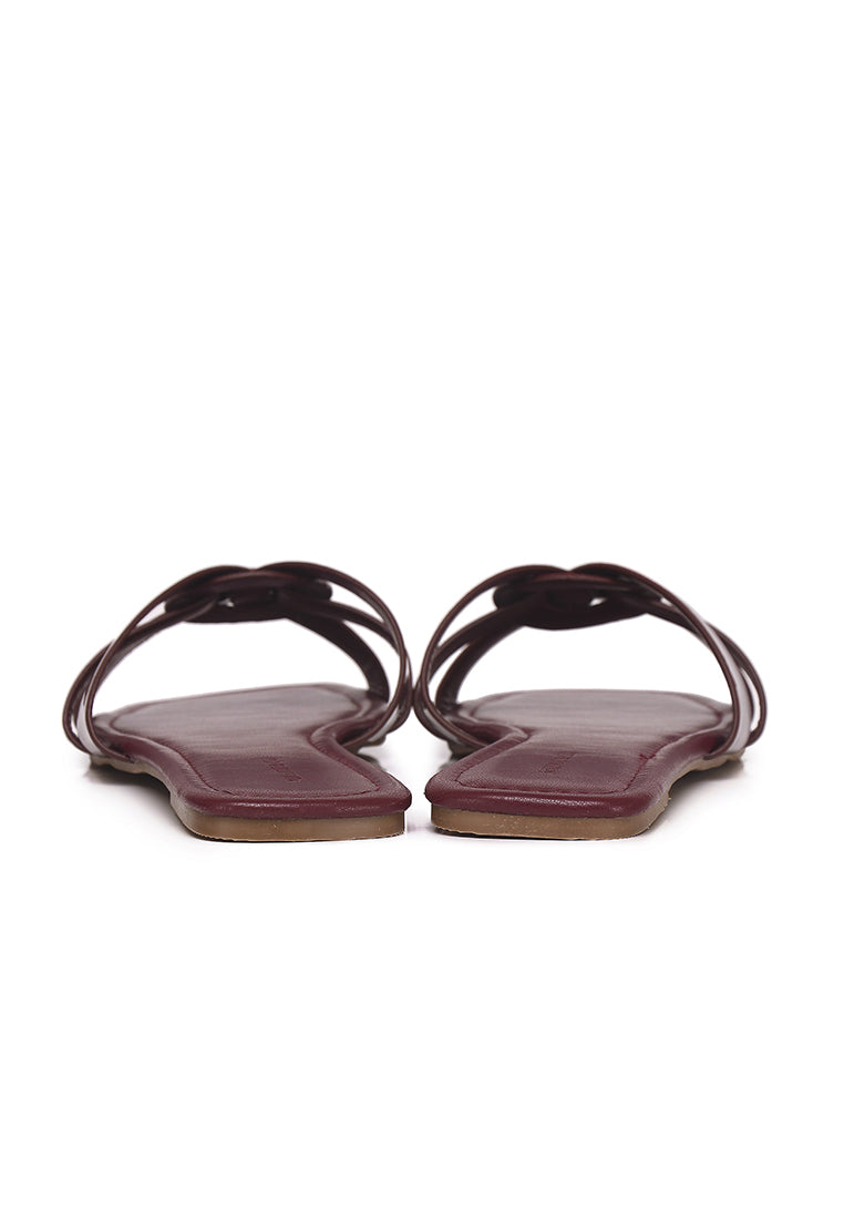 Patent Suvi Open Toe Sandals (Maroon)