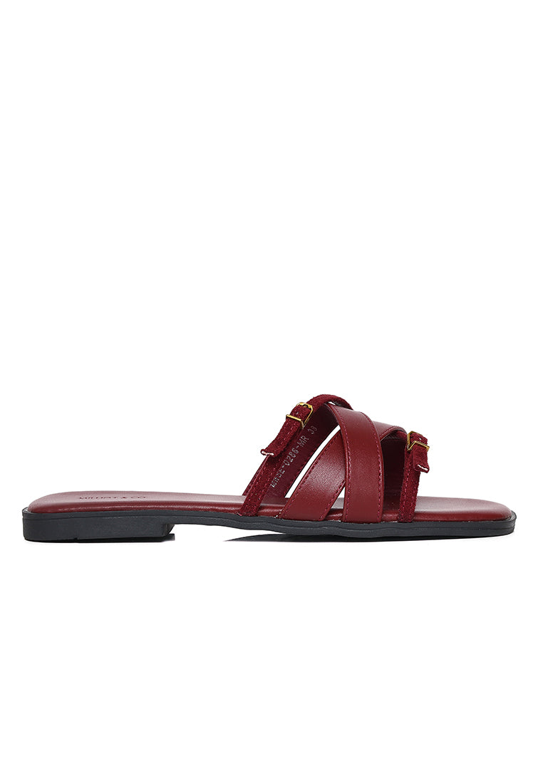 Ari Straps Sandals (Maroon)