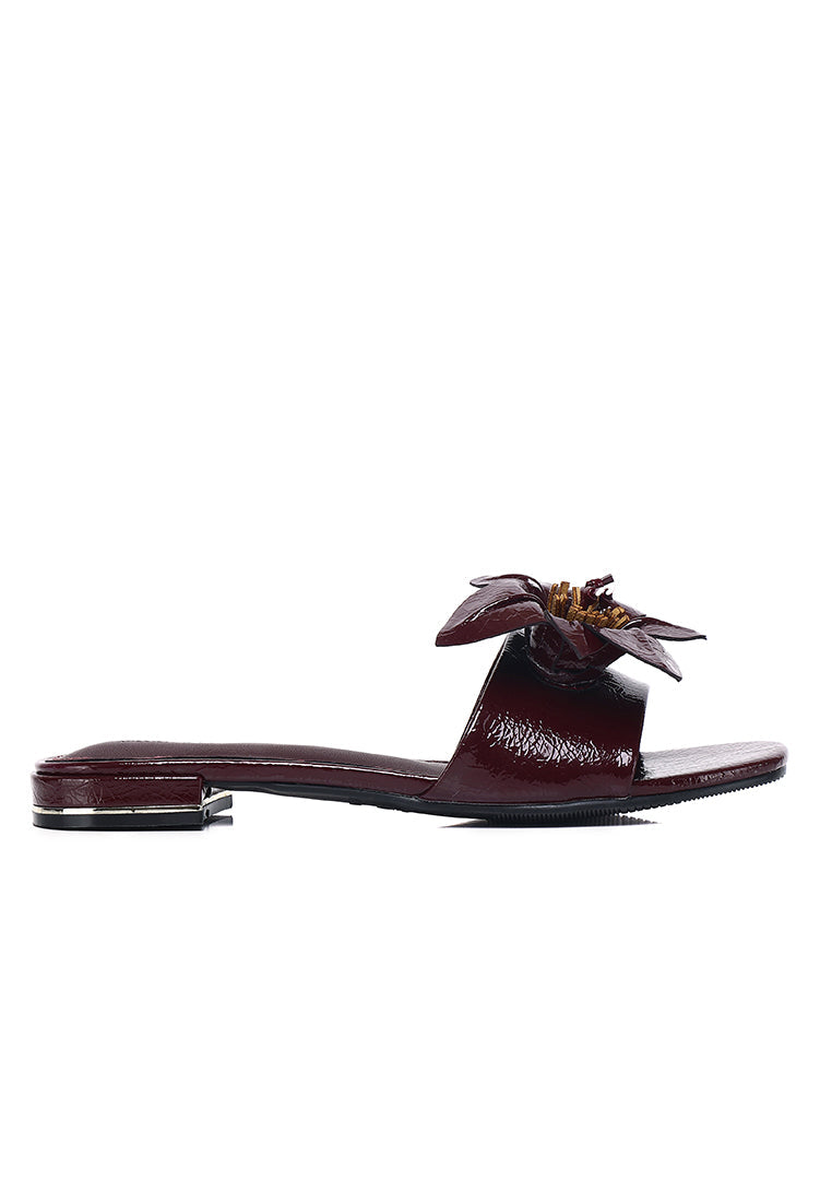 Rowan Floral Sandals (Burgundy)