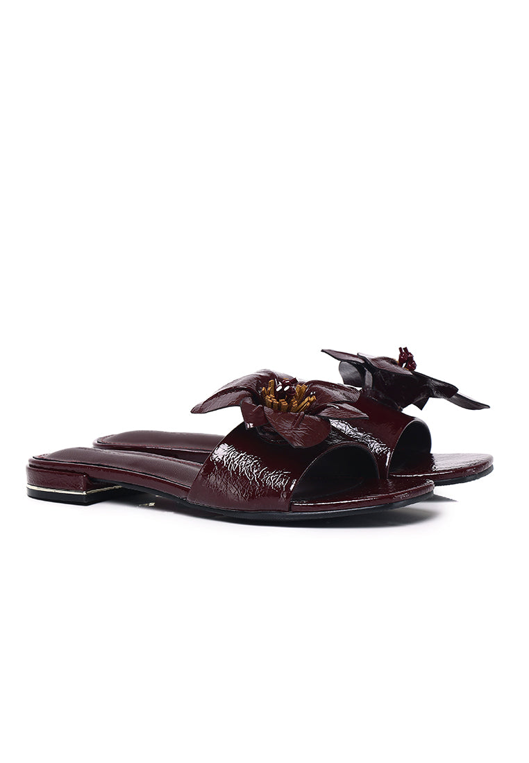 Rowan Floral Sandals (Burgundy)