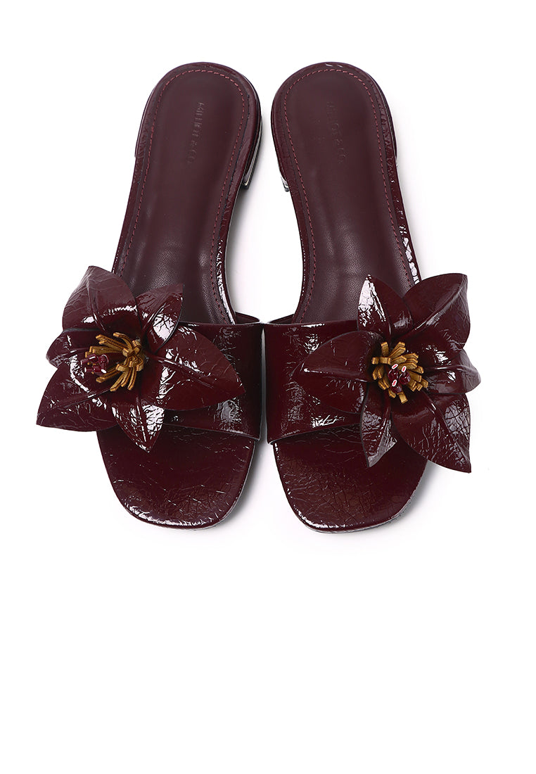 Rowan Floral Sandals (Burgundy)