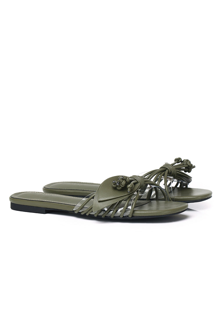 Albie Leaf Sandals (Dark Green)