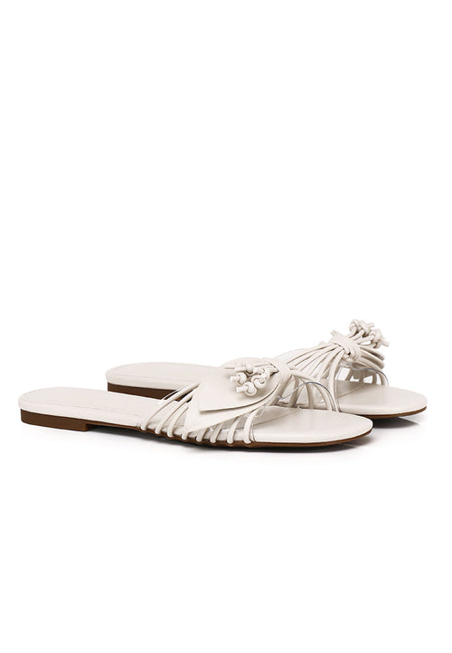 Albie Leaf Sandals (White)