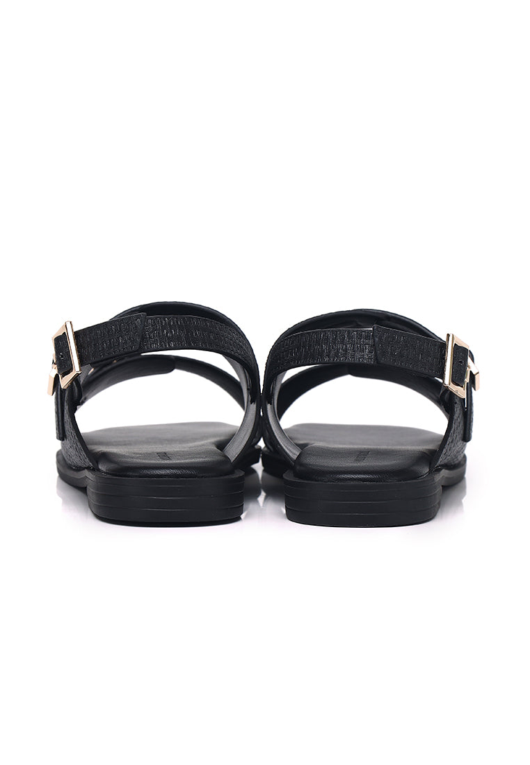 Amari Buckle Sandals (Black)