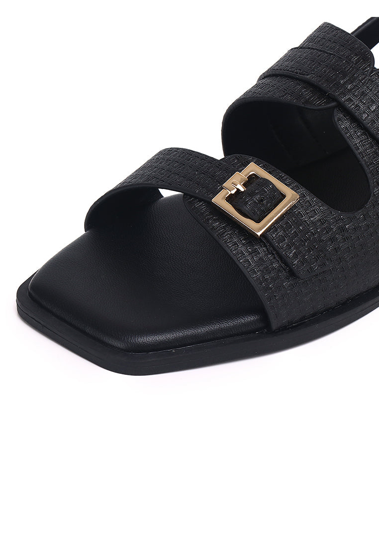 Amari Buckle Sandals (Black)