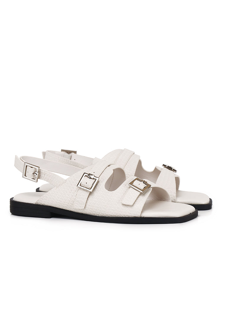 Amari Buckle Sandals (Off White)