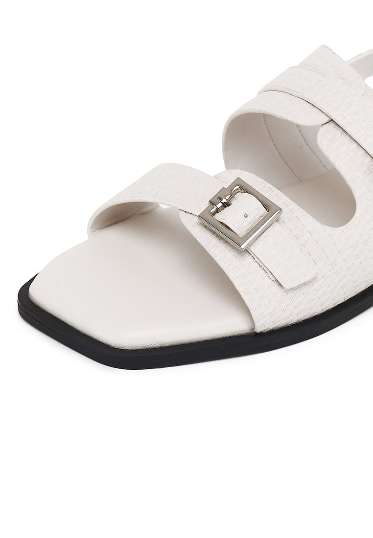 Amari Buckle Sandals (Off White)