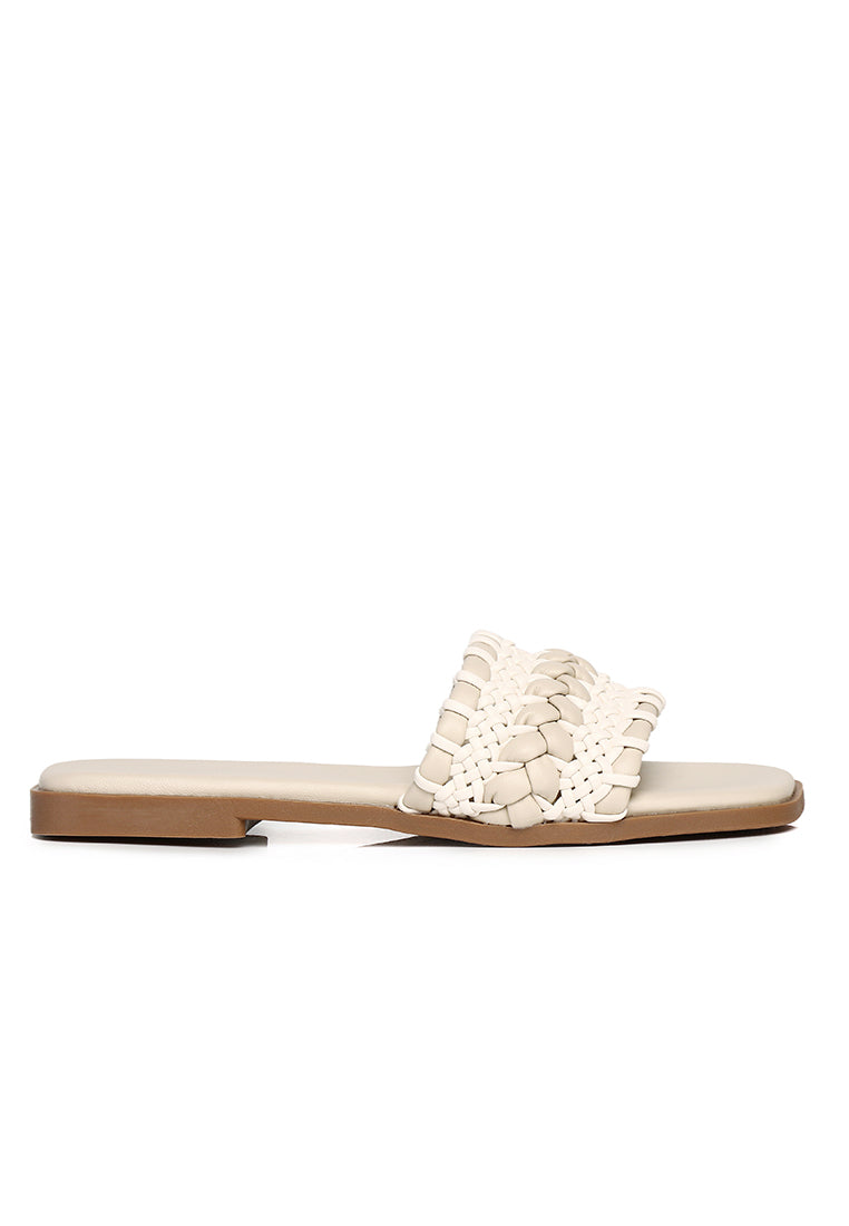 Reya Braided Sandals (Beige)