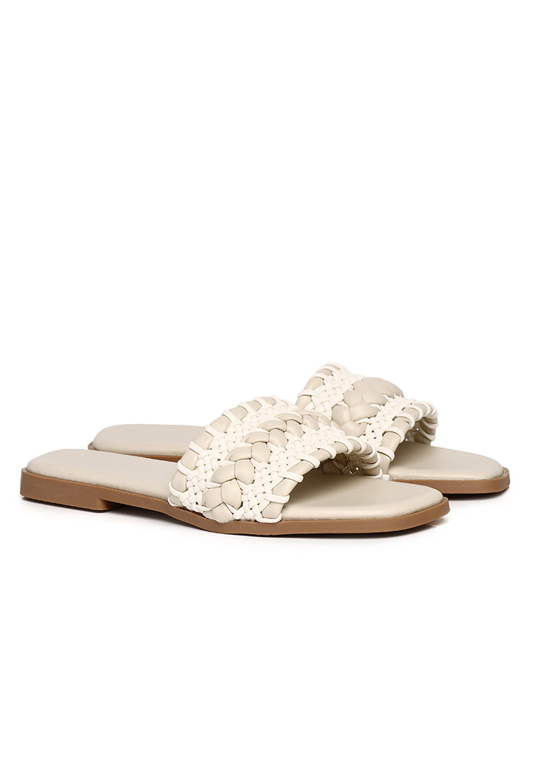 Reya Braided Sandals (Beige)