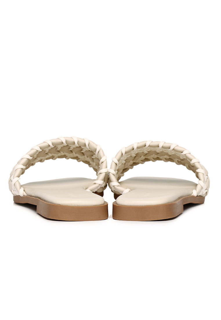 Reya Braided Sandals (Beige)