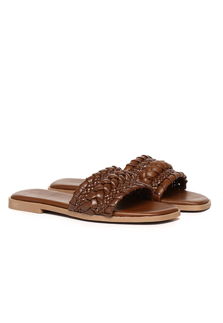 Reya Braided Sandals (Brown)
