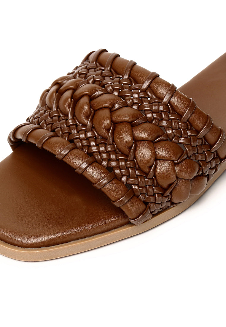 Reya Braided Sandals (Brown)