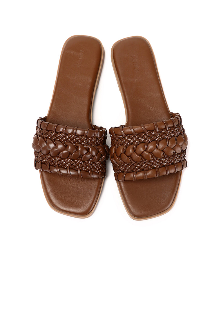 Reya Braided Sandals (Brown)