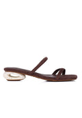 Sherry Strappy Oval Heels (Brown)