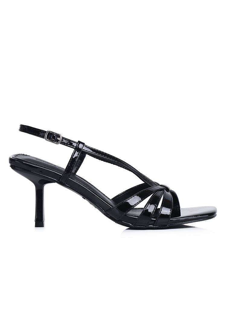 Aaliyah Patent Strappy Heels (Black)