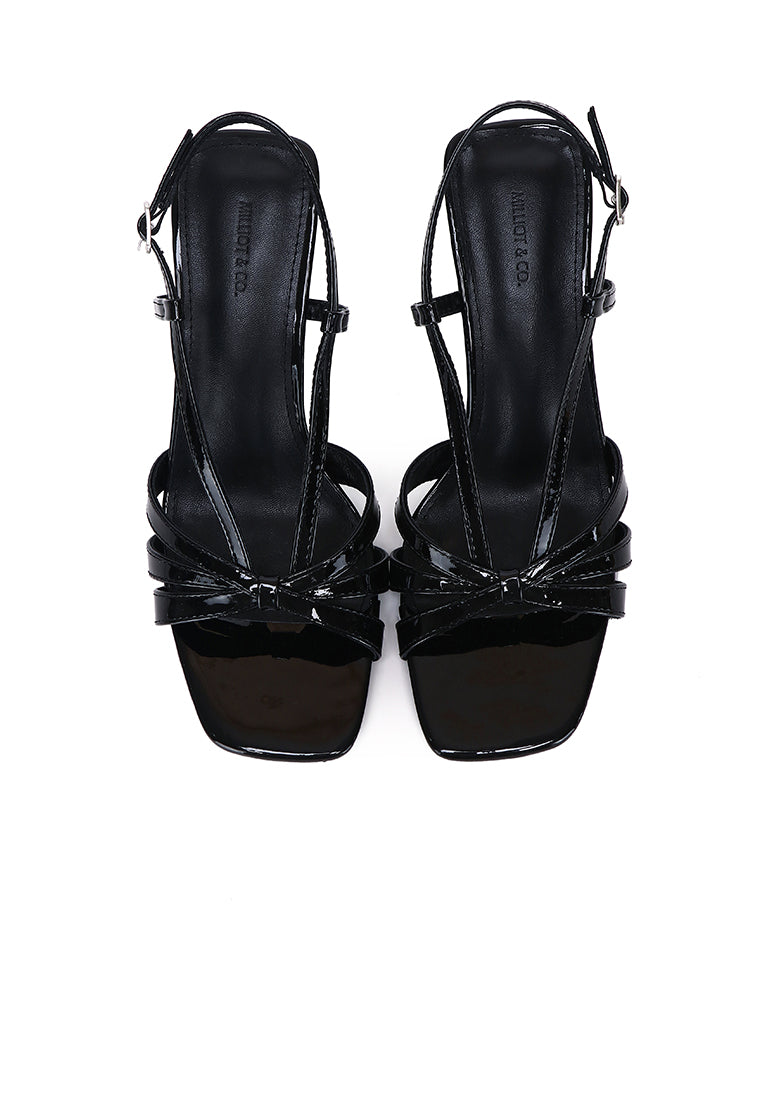Aaliyah Patent Strappy Heels (Black)