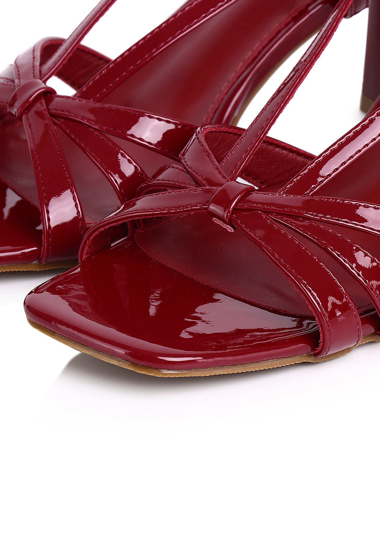 Aaliyah Patent Strappy Heels (Red)
