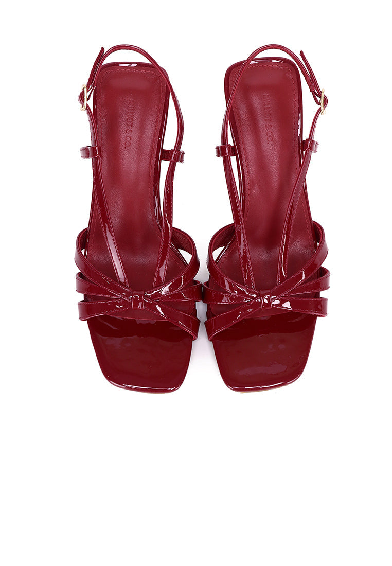Aaliyah Patent Strappy Heels (Red)