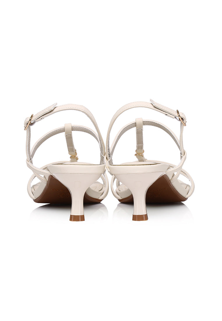 Alaia Strappy Heels (Beige)