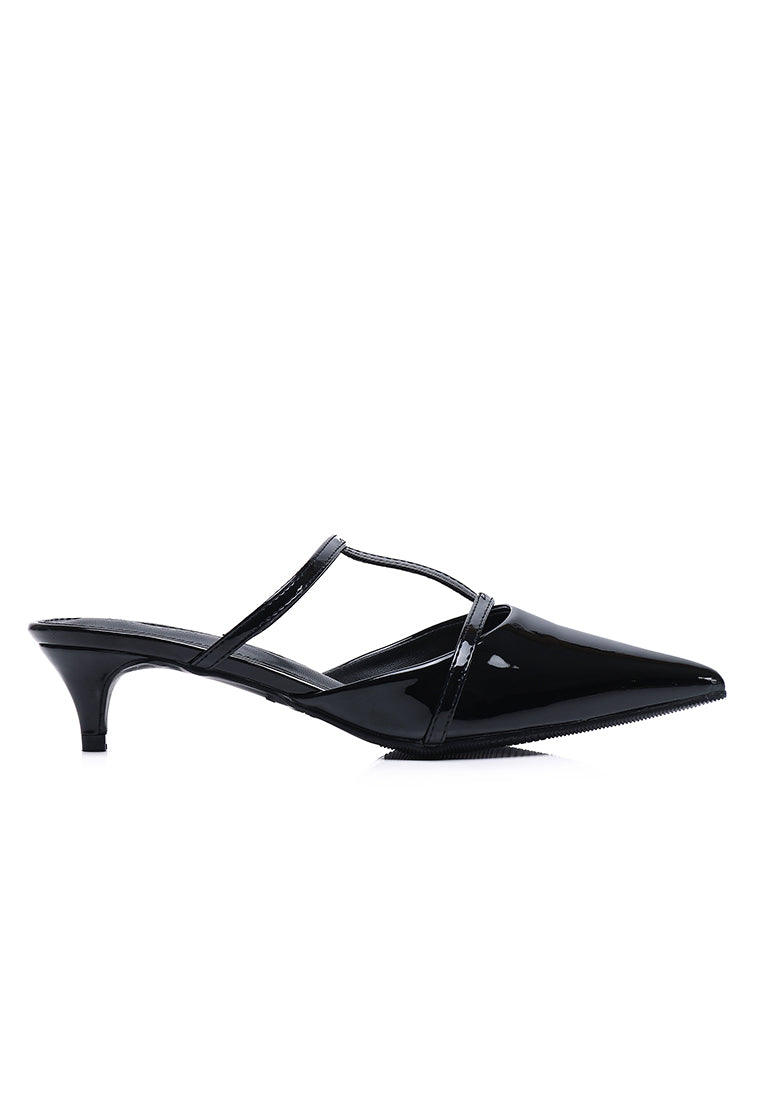 Allison Pointed Toe Kitten Heels (Black)