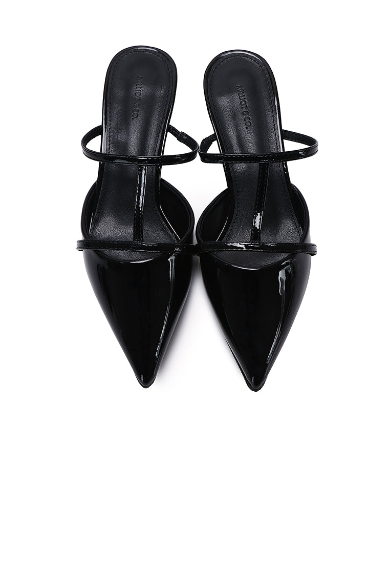 Allison Pointed Toe Kitten Heels (Black)