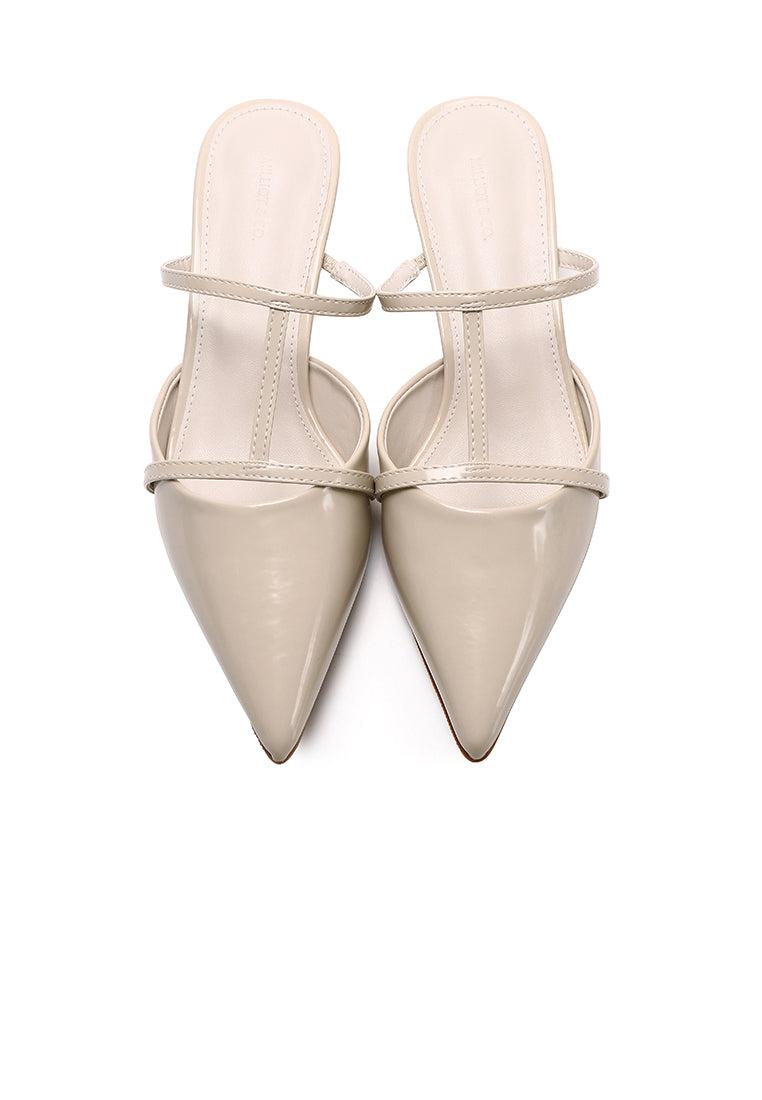 Allison Pointed Toe Kitten Heels (White)