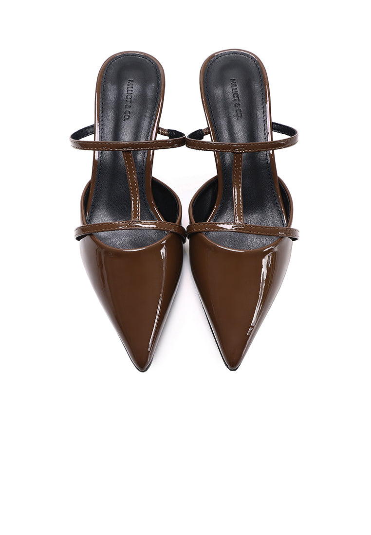 Allison Pointed Toe Kitten Heels (Brown)