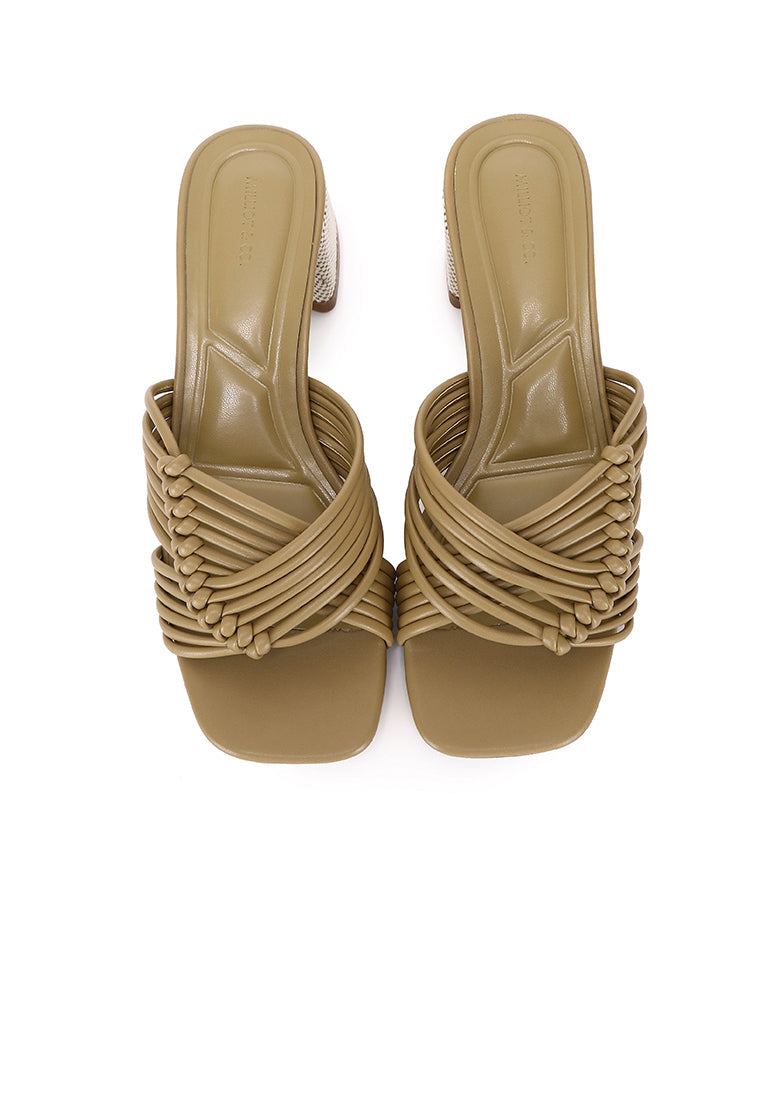 Aisha Open Toe Knotted Heels (Brown)