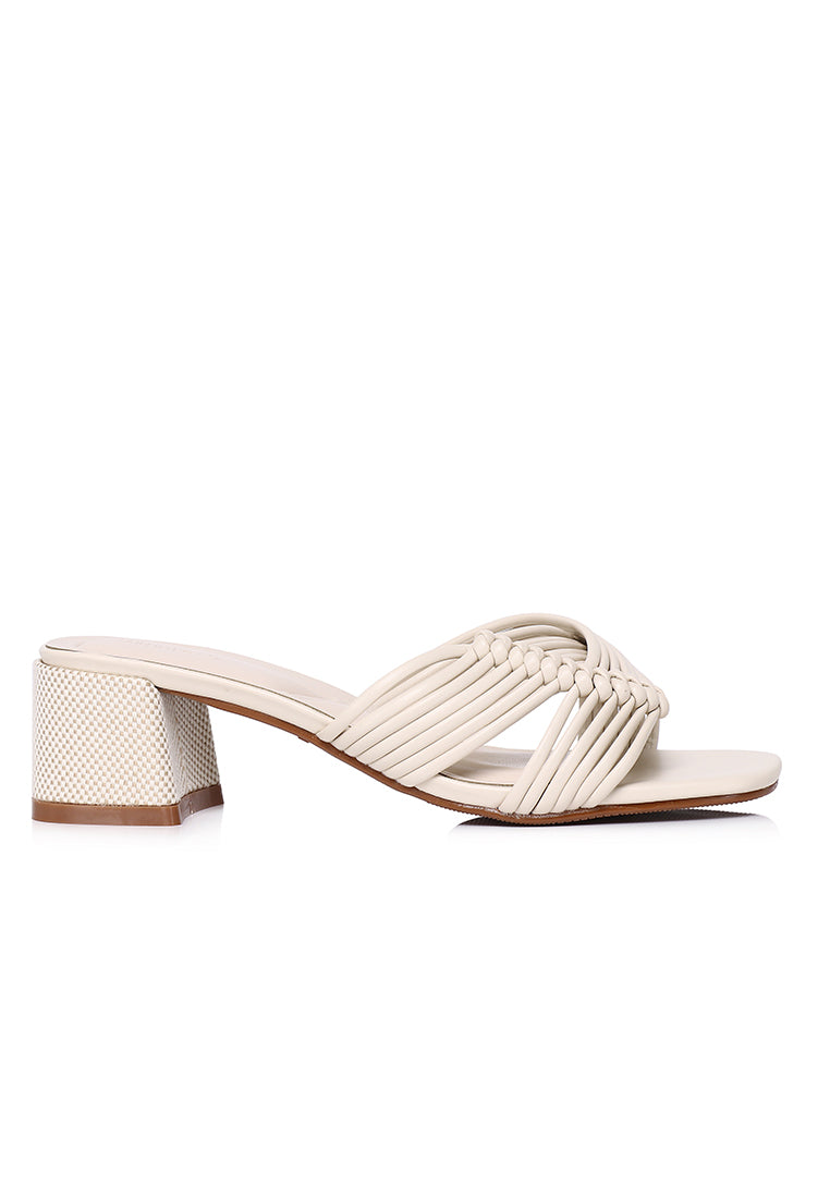 Aisha Open Toe Knotted Heels (Almond)