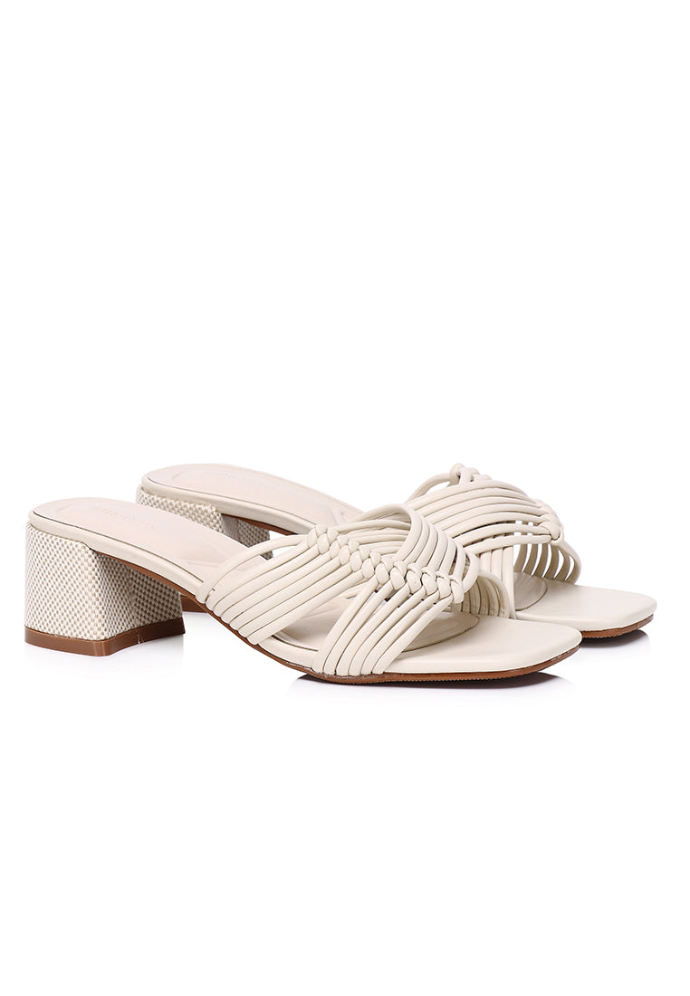 Aisha Open Toe Knotted Heels (Almond)