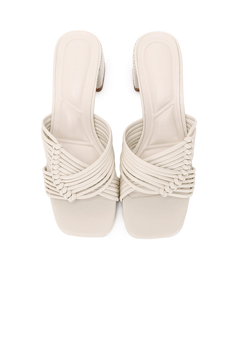 Aisha Open Toe Knotted Heels (Almond)