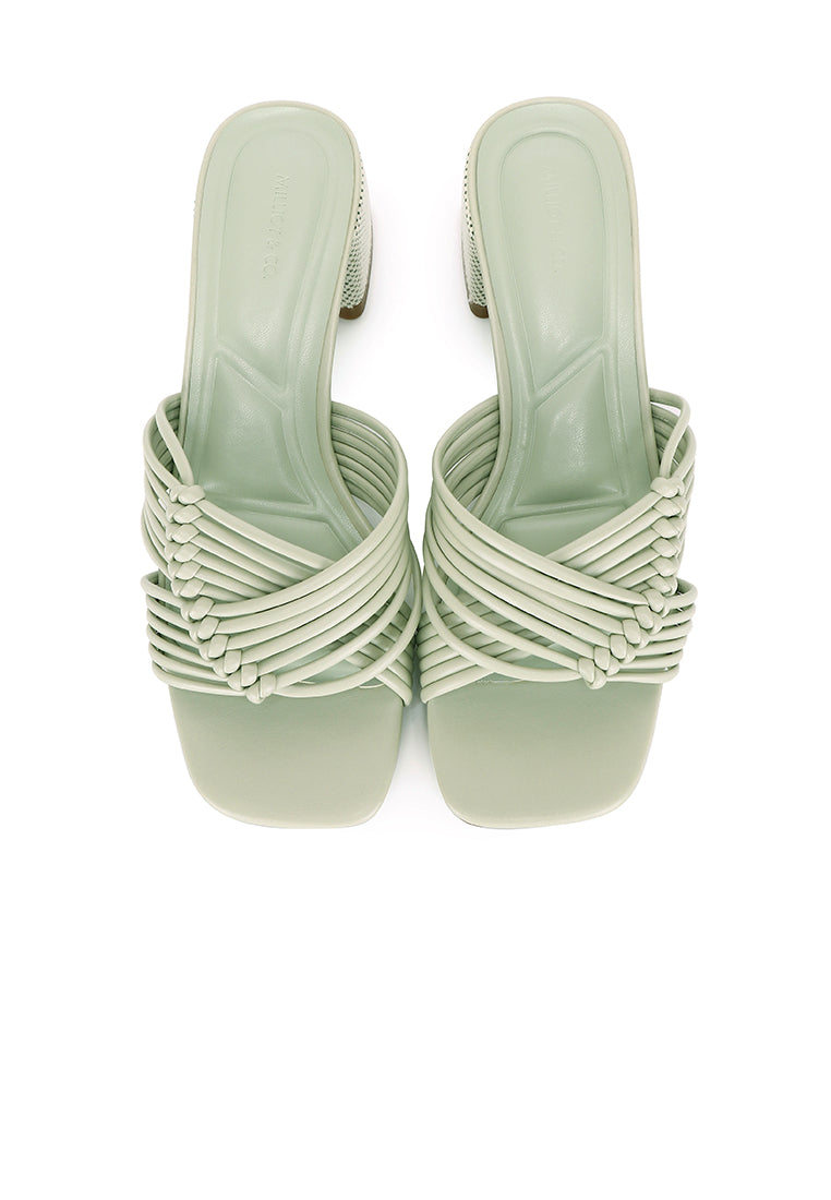 Aisha Open Toe Knotted Heels (Light Green)