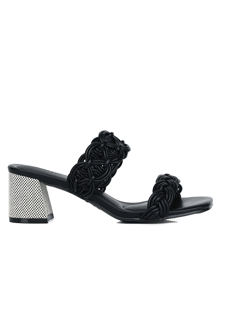 Mahia Braided Strap Heels (Black)